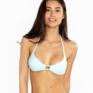 Frankie’s Bikinis Oceanside Top in white- Lrg
